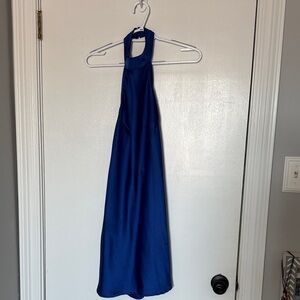Sincerely Jules- Elegant Blue Halter Dress- size medium